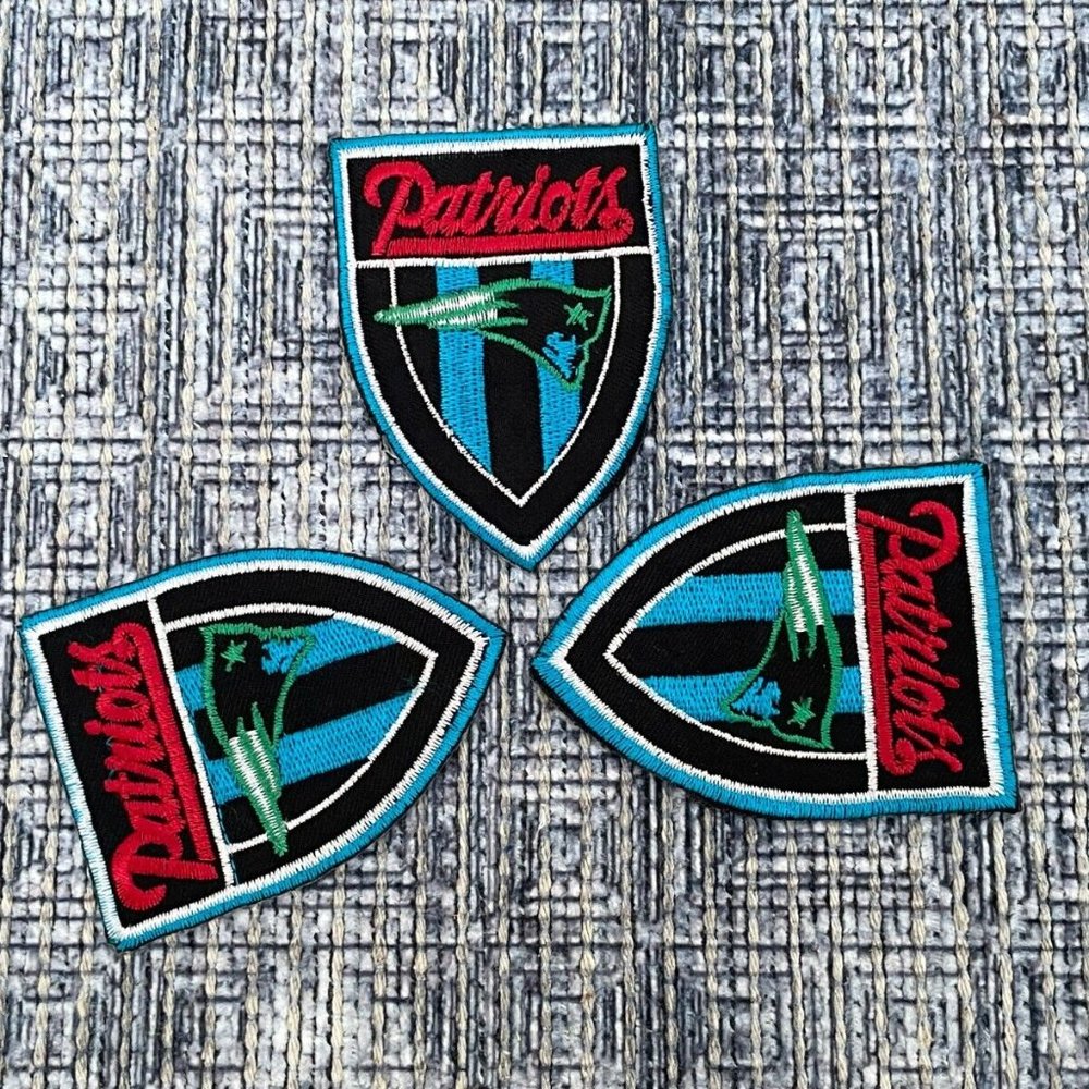Lot of 3 patches PATRIOTS Iron On Embroidery Patches For Jackets Jeans Craft